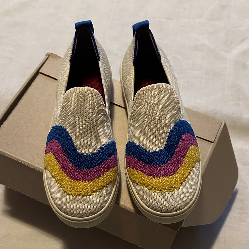 Rothy's Kids Cream Slip-On Terry Swirl Sneakers